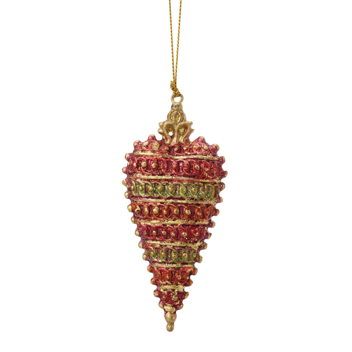 Crown Top Heart Orn Red