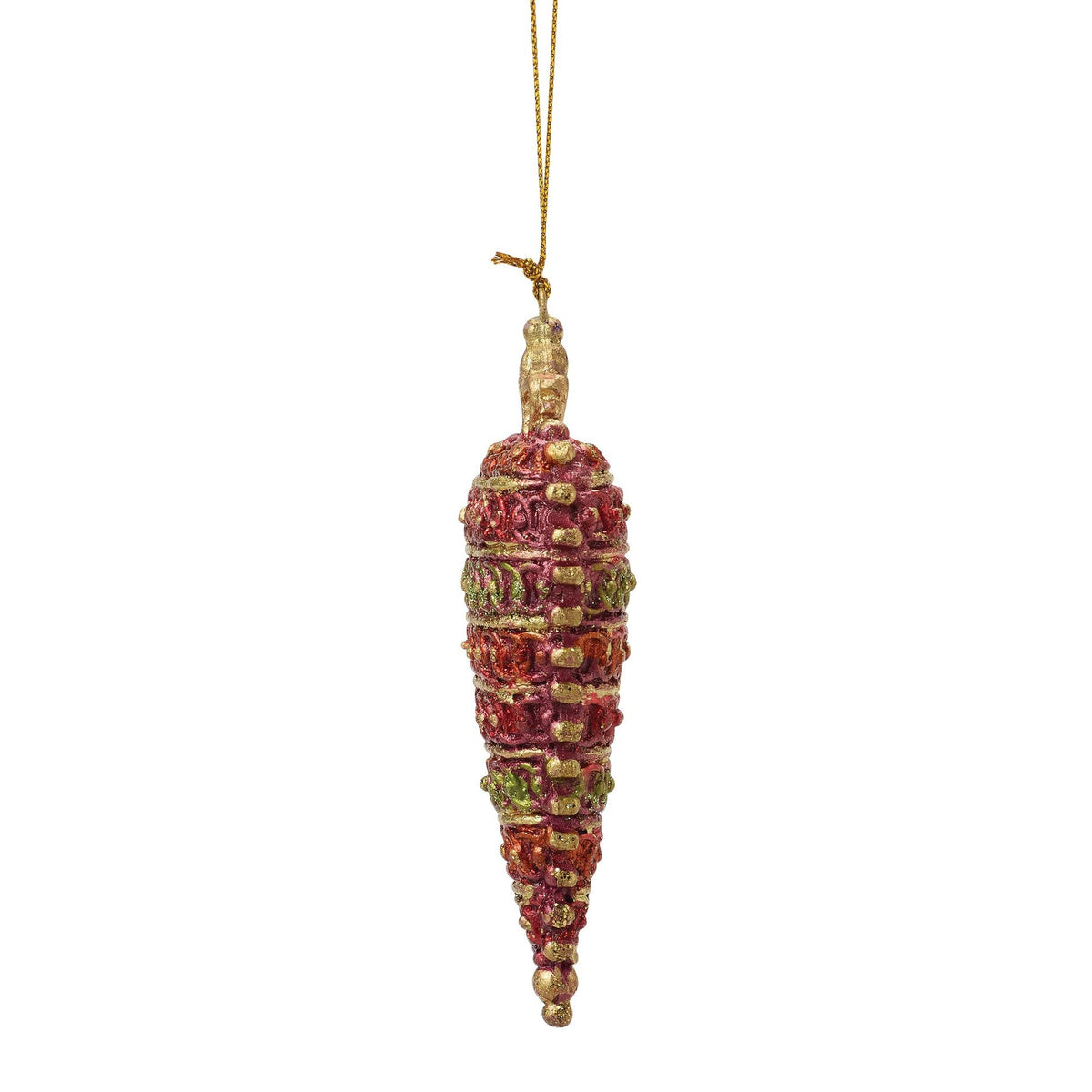 Crown Top Heart Orn Red