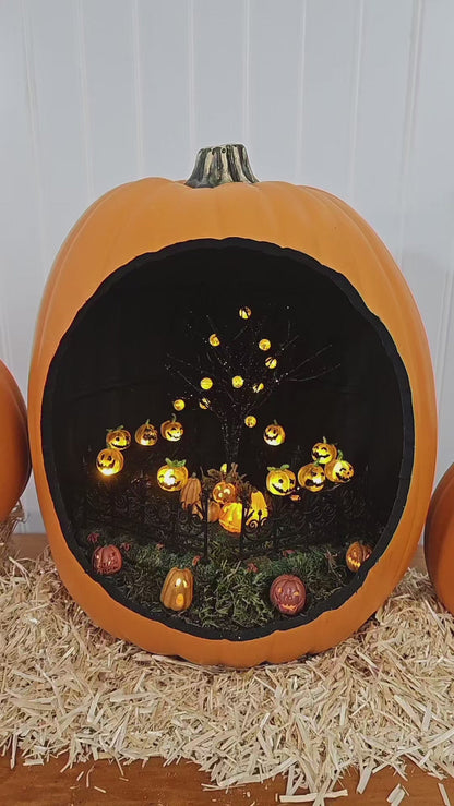 Lit Jack-O-Lanterns